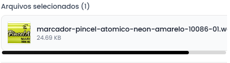 Lista de arquivos selecionados