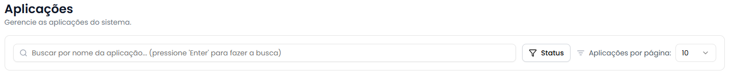 Barra de busca de aplicações