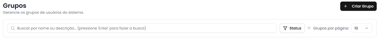 Barra de busca de grupos