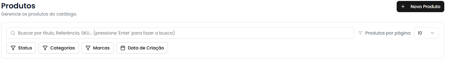 Barra de busca de produtos