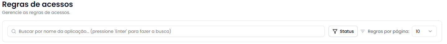 Barra de busca de aplicações