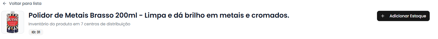 Cabeçalho do inventário