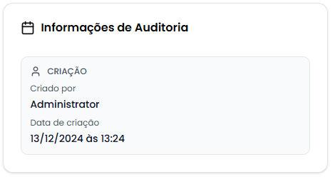 Card de auditoria