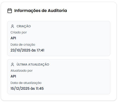 Card de auditoria