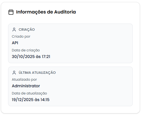 Card de auditoria