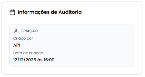 Card de auditoria