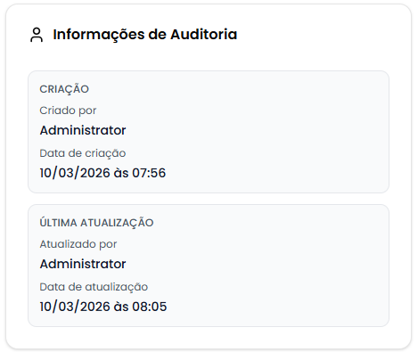 Card de auditoria