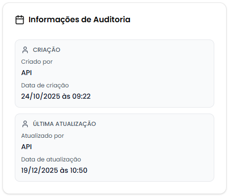 Card de auditoria