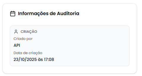 Card de auditoria