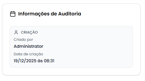 Card de auditoria