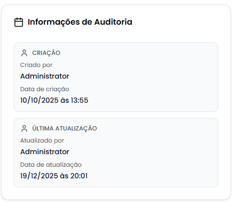 Card de auditoria