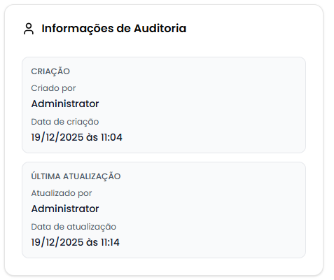 Card de auditoria