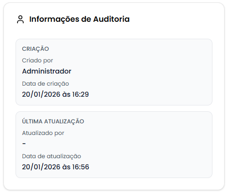 Card de auditoria