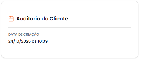 Card de auditoria do cliente