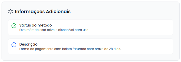 Card de informações adicionais