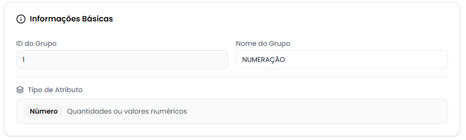 Card de informações básicas