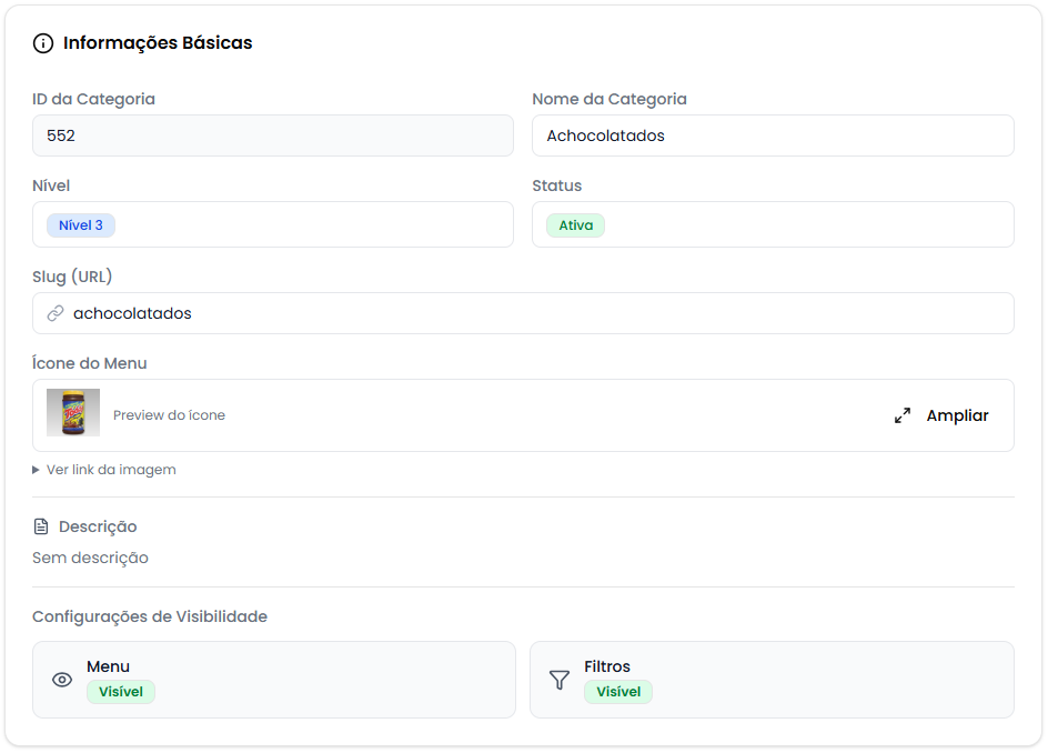Card de informações básicas