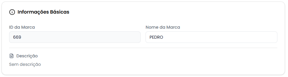 Card de informações básicas