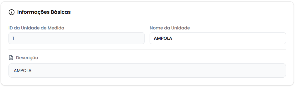 Card de informações básicas