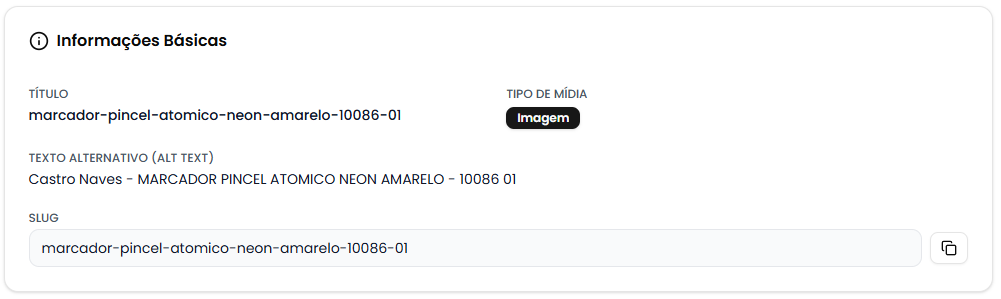 Card de informações básicas