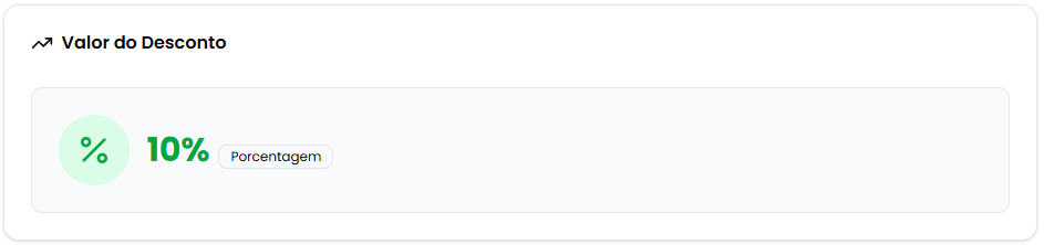 Card de valor do desconto