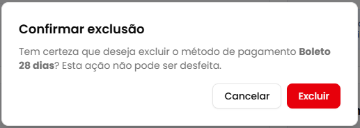 Diálogo de confirmação de exclusão