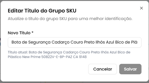 Editar título do grupo