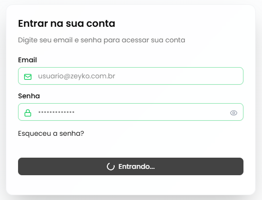 Tela de loading durante login