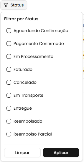 Filtro de status