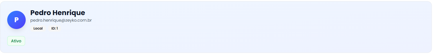 Cabeçalho do cliente