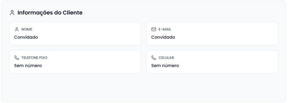 Informações do cliente