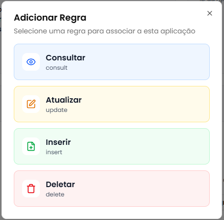 Modal para adicionar regra