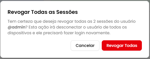 Modal de confirmação de revogação total