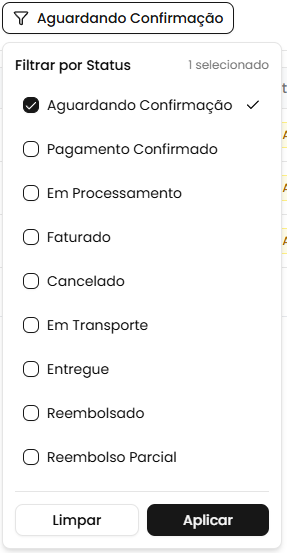 Seleção de status
