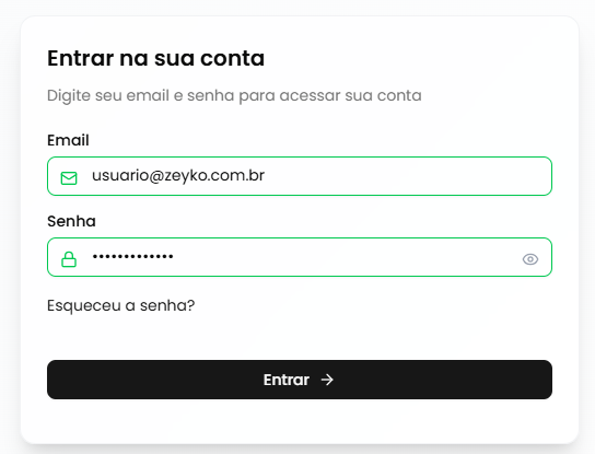 Campo de senha sendo digitado